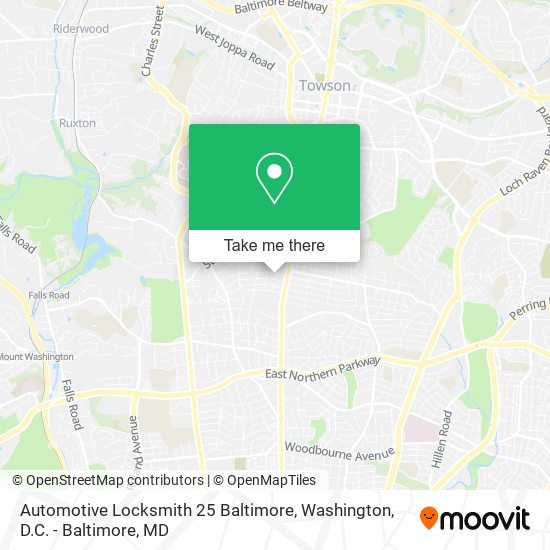Mapa de Automotive Locksmith 25 Baltimore