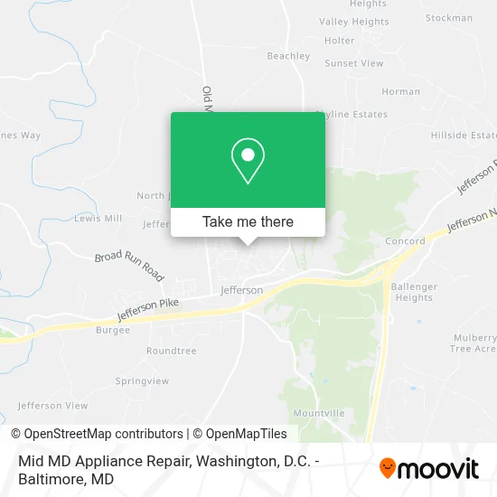 Mid MD Appliance Repair map