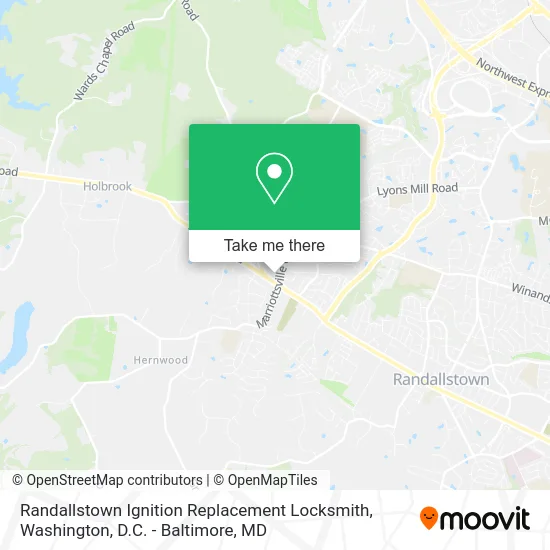 Randallstown Ignition Replacement Locksmith map