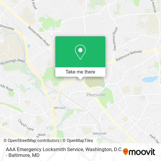 AAA Emergency Locksmith Service map