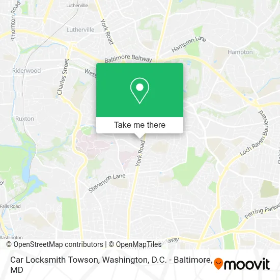 Car Locksmith Towson map