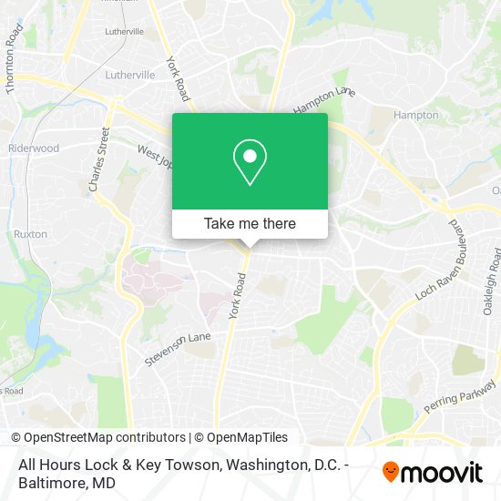 All Hours Lock & Key Towson map