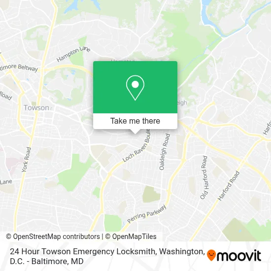 24 Hour Towson Emergency Locksmith map