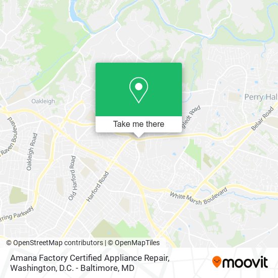 Amana Factory Certified Appliance Repair map