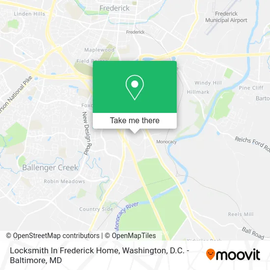 Locksmith In Frederick Home map