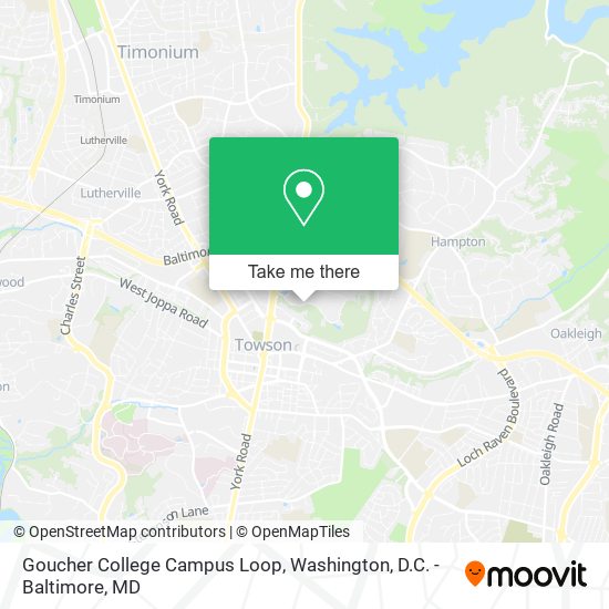Goucher College Campus Loop map