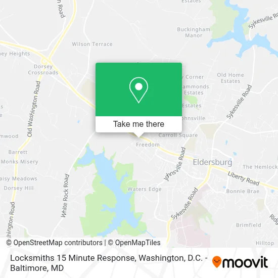 Locksmiths 15 Minute Response map