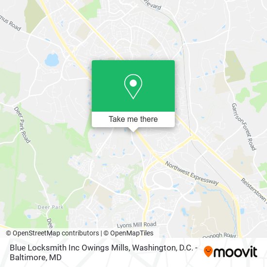 Mapa de Blue Locksmith Inc Owings Mills