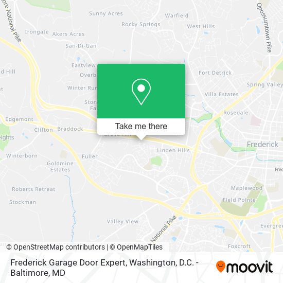 Frederick Garage Door Expert map