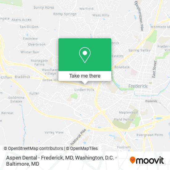 Mapa de Aspen Dental - Frederick, MD