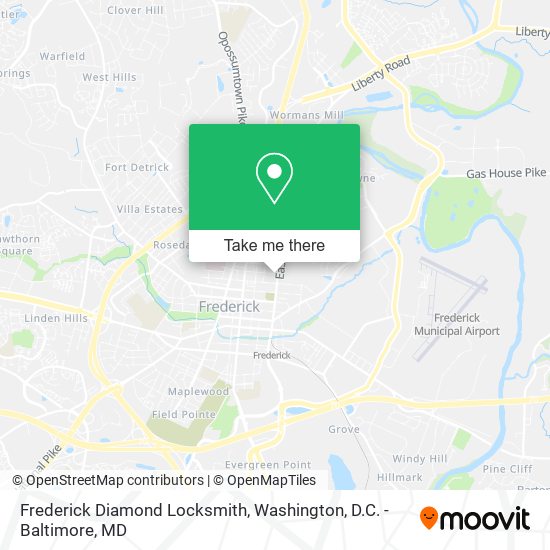 Frederick Diamond Locksmith map