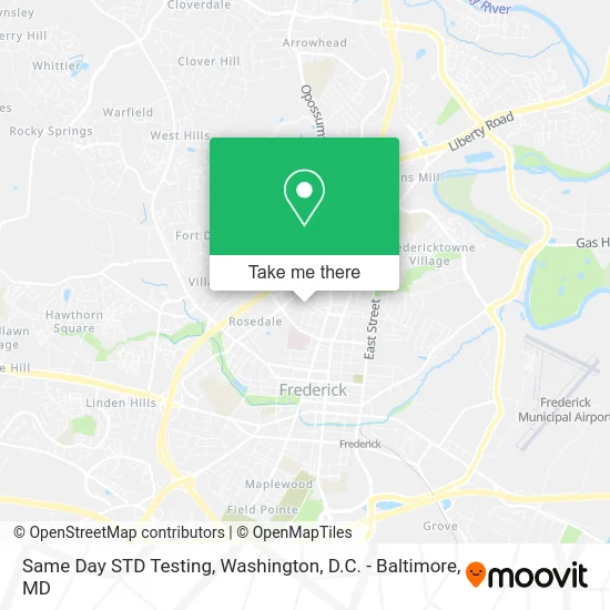 Same Day STD Testing map