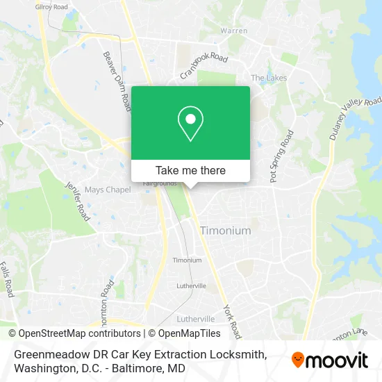 Greenmeadow DR Car Key Extraction Locksmith map