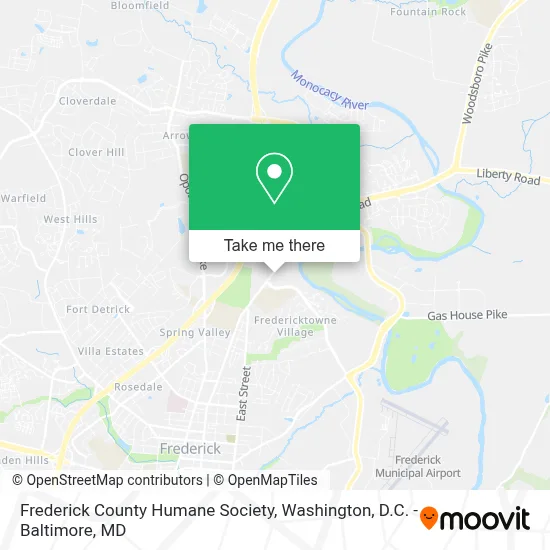 Frederick County Humane Society map