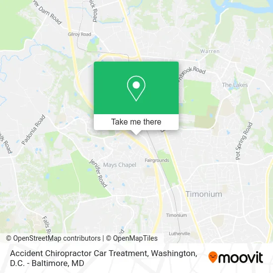 Accident Chiropractor Car Treatment map