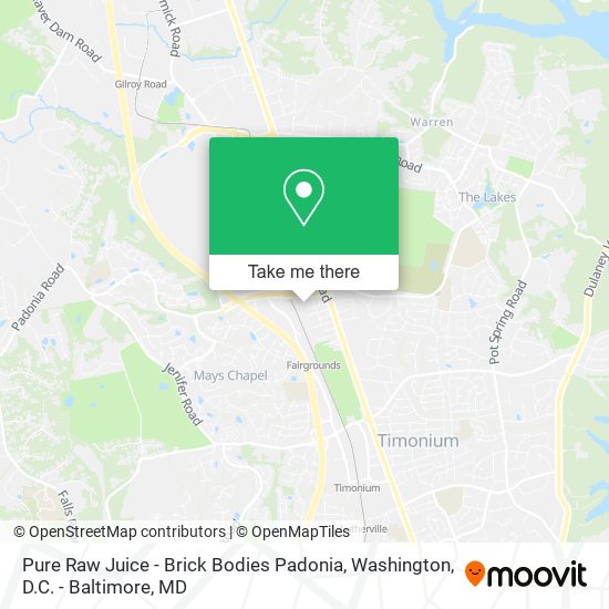 Pure Raw Juice - Brick Bodies Padonia map