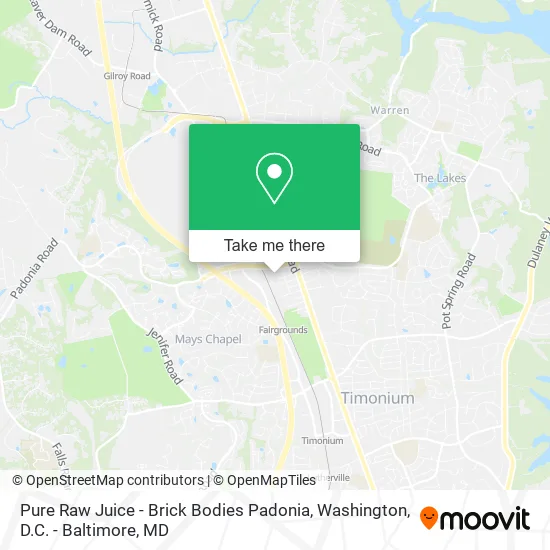Mapa de Pure Raw Juice - Brick Bodies Padonia