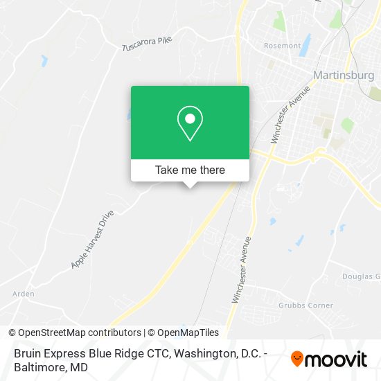 Mapa de Bruin Express Blue Ridge CTC