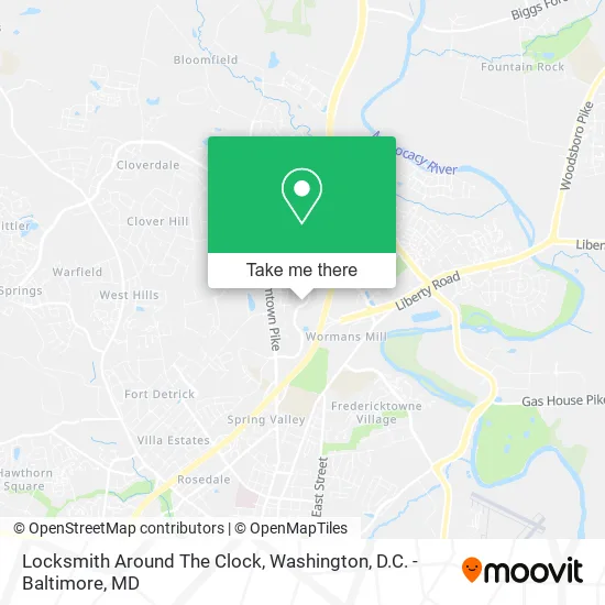 Locksmith Around The Clock map