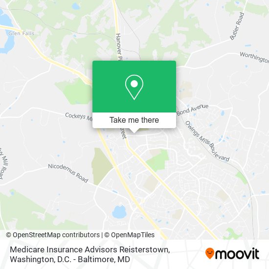 Medicare Insurance Advisors Reisterstown map