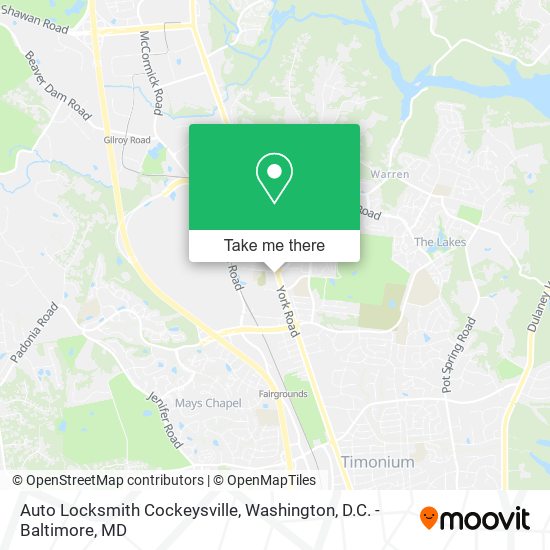 Auto Locksmith Cockeysville map