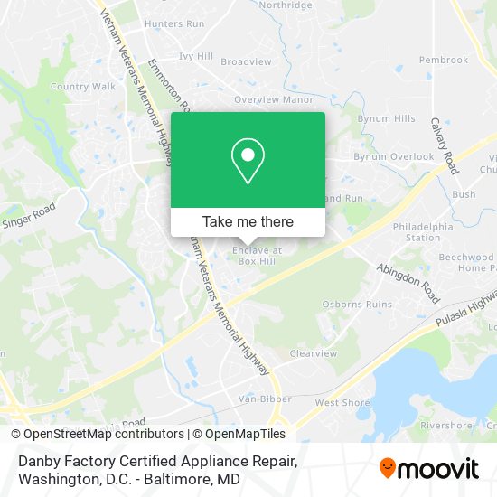 Danby Factory Certified Appliance Repair map