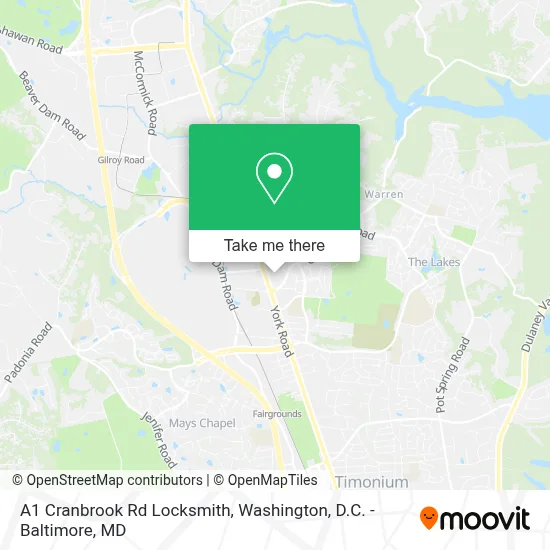 A1 Cranbrook Rd Locksmith map