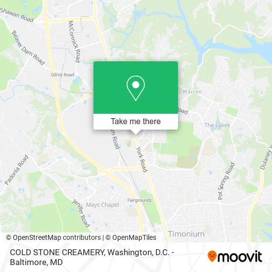 Mapa de COLD STONE CREAMERY