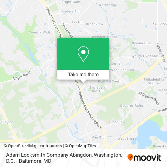 Mapa de Adam Locksmith Company Abingdon