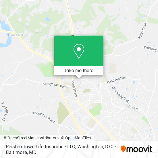 Mapa de Reisterstown Life Insurance LLC