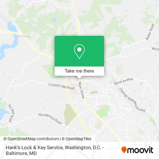 Hank's Lock & Key Service map