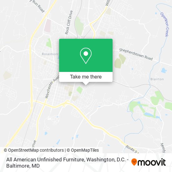 All American Unfinished Furniture map