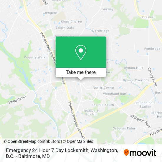 Emergency 24 Hour 7 Day Locksmith map