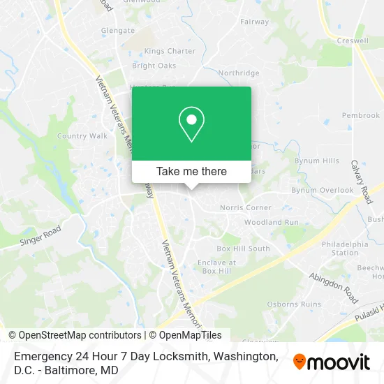 Emergency 24 Hour 7 Day Locksmith map