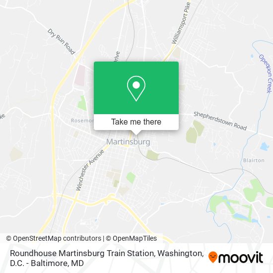 Mapa de Roundhouse Martinsburg Train Station