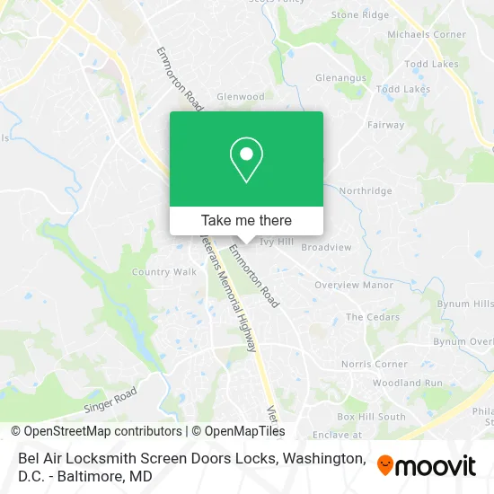 Bel Air Locksmith Screen Doors Locks map