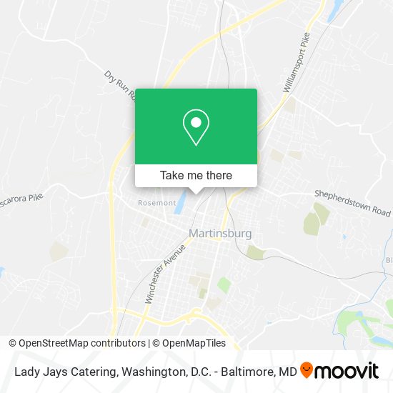 Lady Jays Catering map