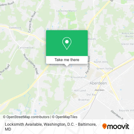 Locksmith Available map