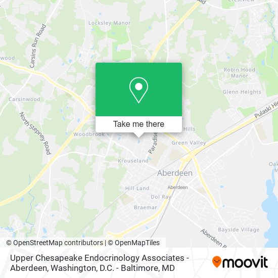 Upper Chesapeake Endocrinology Associates - Aberdeen map
