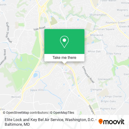 Elite Lock and Key Bel Air Service map