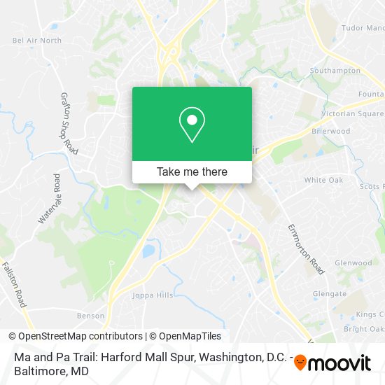 Ma and Pa Trail: Harford Mall Spur map