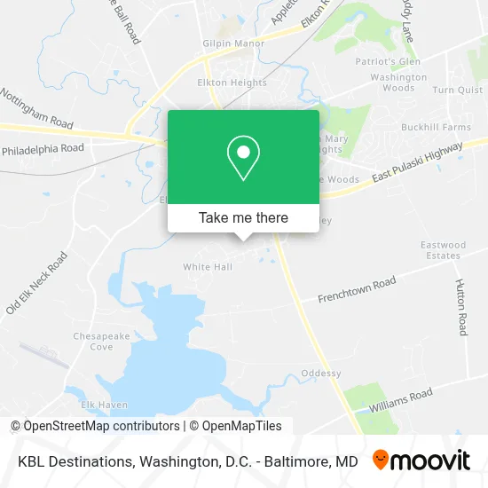 KBL Destinations map