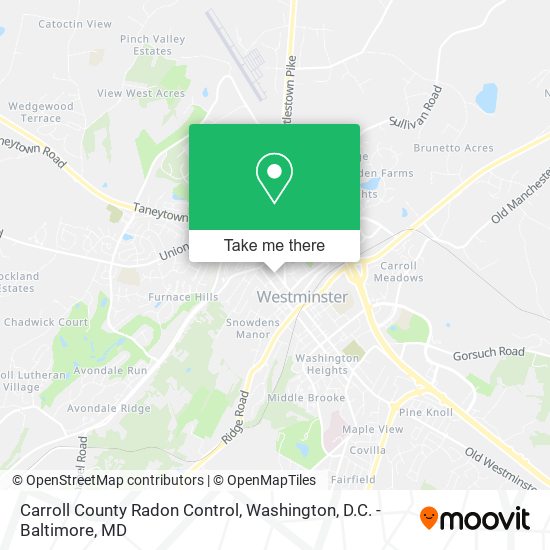 Carroll County Radon Control map