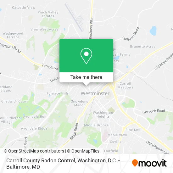 Carroll County Radon Control map
