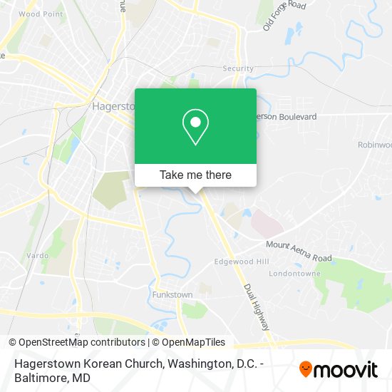 Mapa de Hagerstown Korean Church