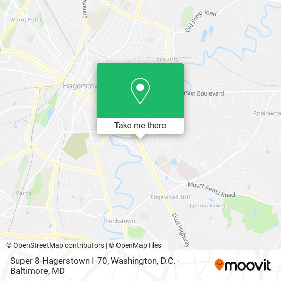 Super 8-Hagerstown I-70 map