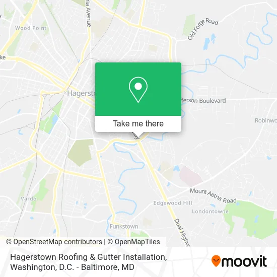 Hagerstown Roofing & Gutter Installation map