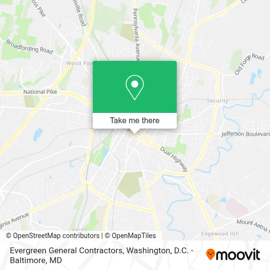 Evergreen General Contractors map