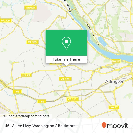 Mapa de 4613 Lee Hwy, Arlington, VA 22207