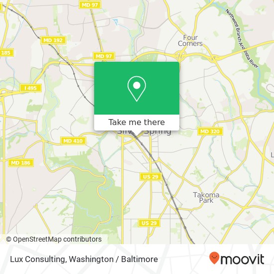Mapa de Lux Consulting, 8405 Colesville Rd
